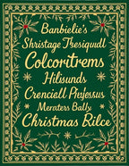 Festive Green Gold Holly Border Rug