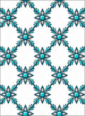 Aqua Gemstone Floral Lattice Rug
