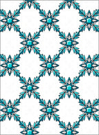 Aqua Gemstone Floral Lattice Rug