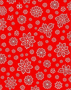 Vibrant Red White Floral Collage Rug