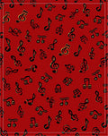 Crimson Red Musical Notes Collage Rug