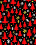 Red Evergreen Snowfall Celebration Rug