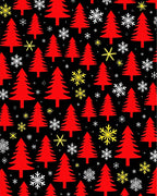 Red Evergreen Snowfall Celebration Rug