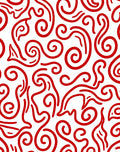Bold Red Swirling Line Art Rug
