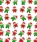 Christmas Elves Red Green Repeating Pattern Rug