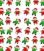Christmas Elves Red Green Repeating Pattern Rug