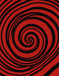 Crimson Black Swirling Vortex Rug
