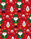Red Elf Christmas Tree Snowflakes Rug
