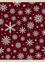 White Snowflakes On Deep Red Rug