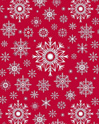 Crimson Red White Snowflake Collage Rug