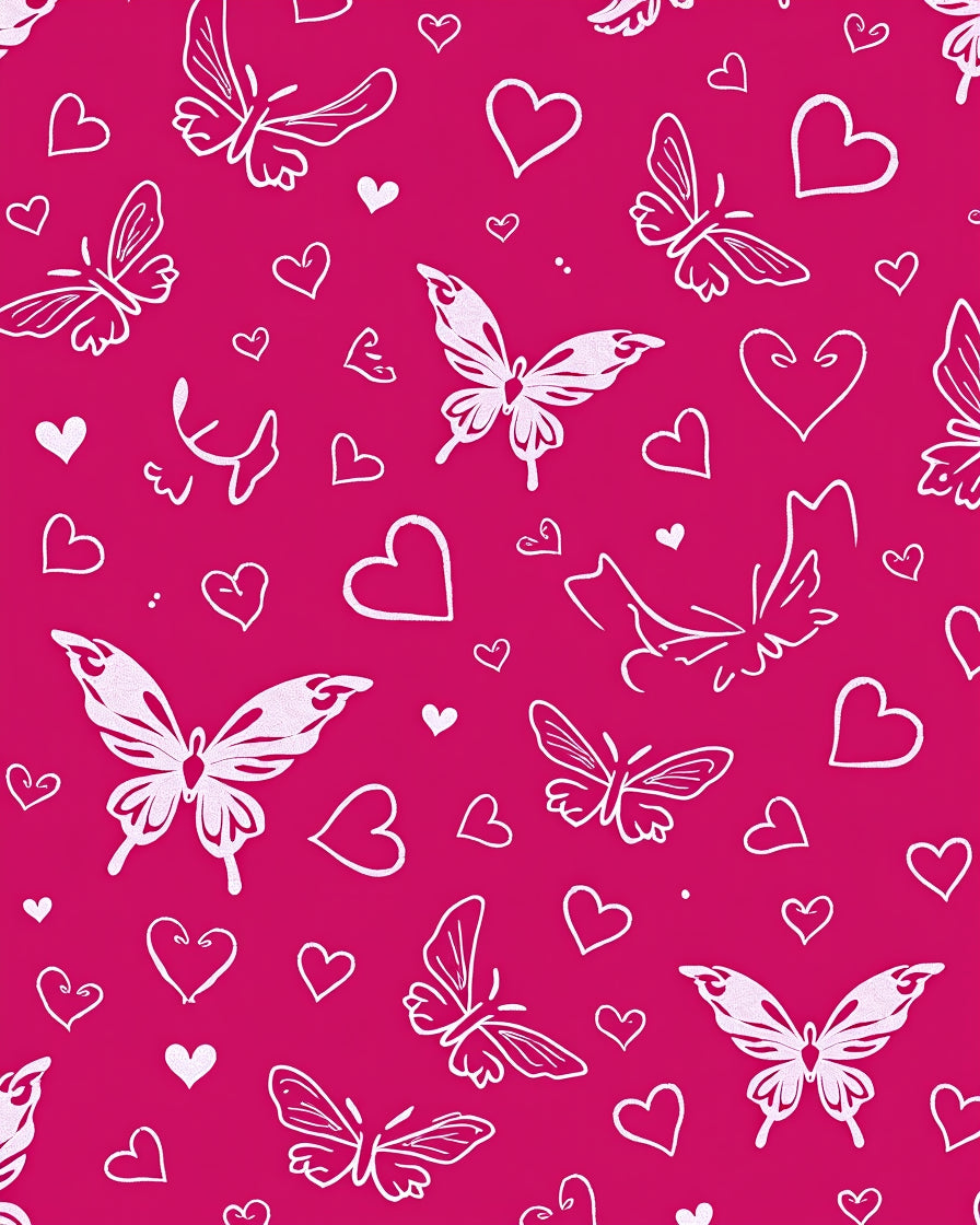 Pink Butterfly Heart Collection Rug