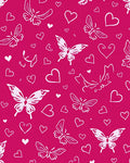 Pink Butterfly Heart Collection Rug