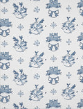Blue White Floral Bow Arrangement Rug