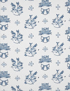 Blue White Floral Bow Arrangement Rug