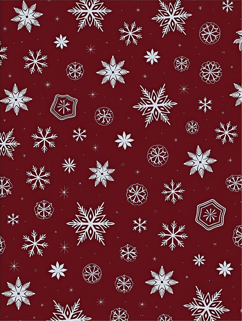 Deep Red Snowflake Scatter Rug