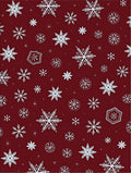 Deep Red Snowflake Scatter Rug