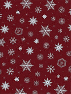 Deep Red Snowflake Scatter Rug