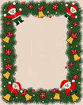 Festive Santa Claus Christmas Garland Border Rug