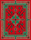 Crimson Emerald Geometric Mandala Rug