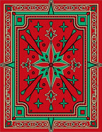 Crimson Emerald Geometric Mandala Rug