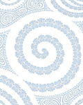 Pale Blue Spiral Fan Mandala Rug