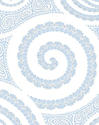 Pale Blue Spiral Fan Mandala Rug