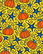 Bright Pumpkin Star Swirls Rug