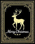 Golden Reindeer Festive Christmas Border Rug