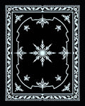 Nordic Snowflake Bordered Geometric Medallion Rug