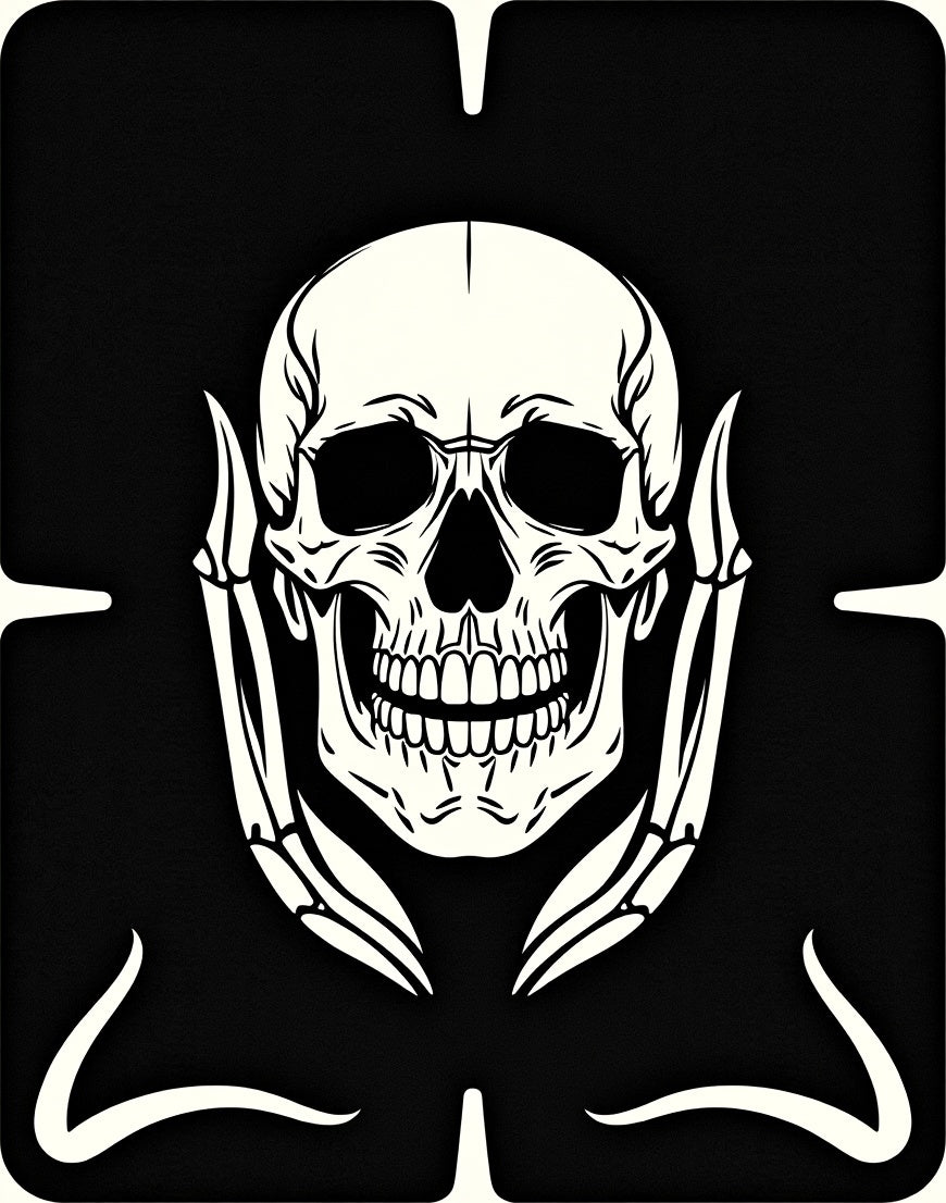 Dark Grim Reaper Skull Motif Rug