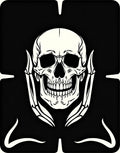 Dark Grim Reaper Skull Motif Rug