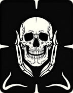 Dark Grim Reaper Skull Motif Rug