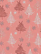 Coral White Pinecone Trees Rug