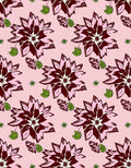 Rose Pink Floral Medallion Leaf Rug