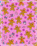Pink Gingerbread Man Candy Sprinkle Rug
