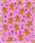 Pink Gingerbread Man Candy Sprinkle Rug