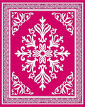Vibrant Fuchsia Floral Medallion Border Rug