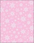 Pink Snowflakes Swirls Medallion Rug