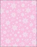 Pink Snowflakes Swirls Medallion Rug