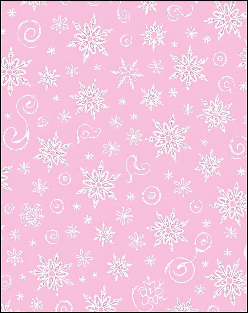 Pink Snowflakes Swirls Medallion Rug
