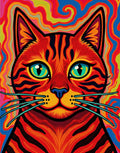 Vibrant Psychedelic Tiger Portrait Rug