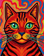 Vibrant Psychedelic Tiger Portrait Rug