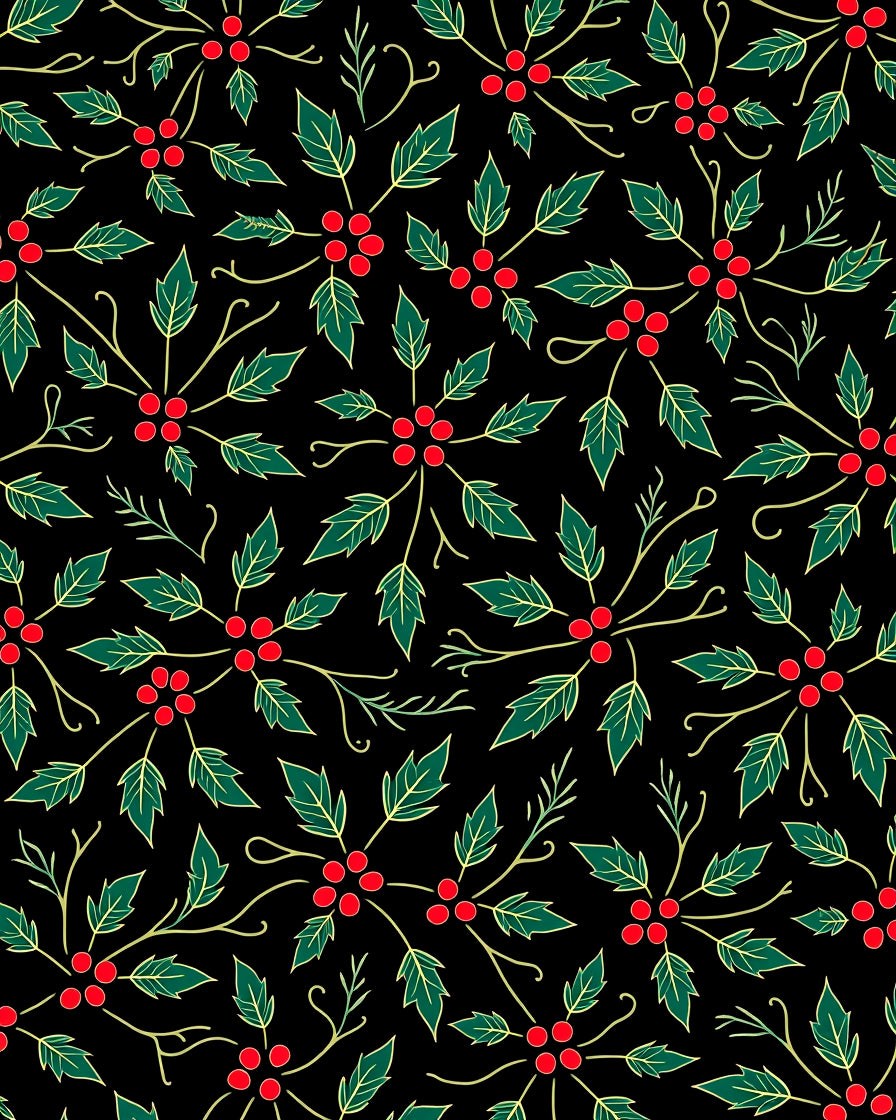 Botanical Holly Berry Scatter Red Rug