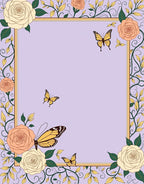 Blush Rose Yellow Butterfly Garden Rug