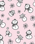 Whimsical Snowman Floral Pink Background Rug