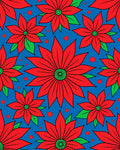 Bold Red Floral Garden Rug