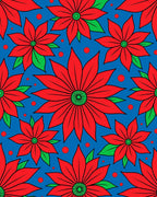Bold Red Floral Garden Rug