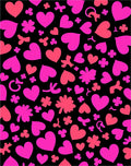 Pink Coral Hearts Clover Scatter Rug