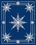 Celestial Snowflakes Blue Geometric Rug