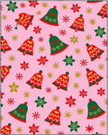 Pink Festive Bell And Star Scatter Rug